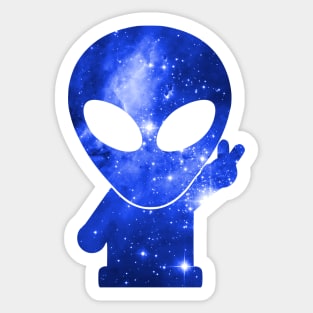 Cosmic Alien Blue Sticker